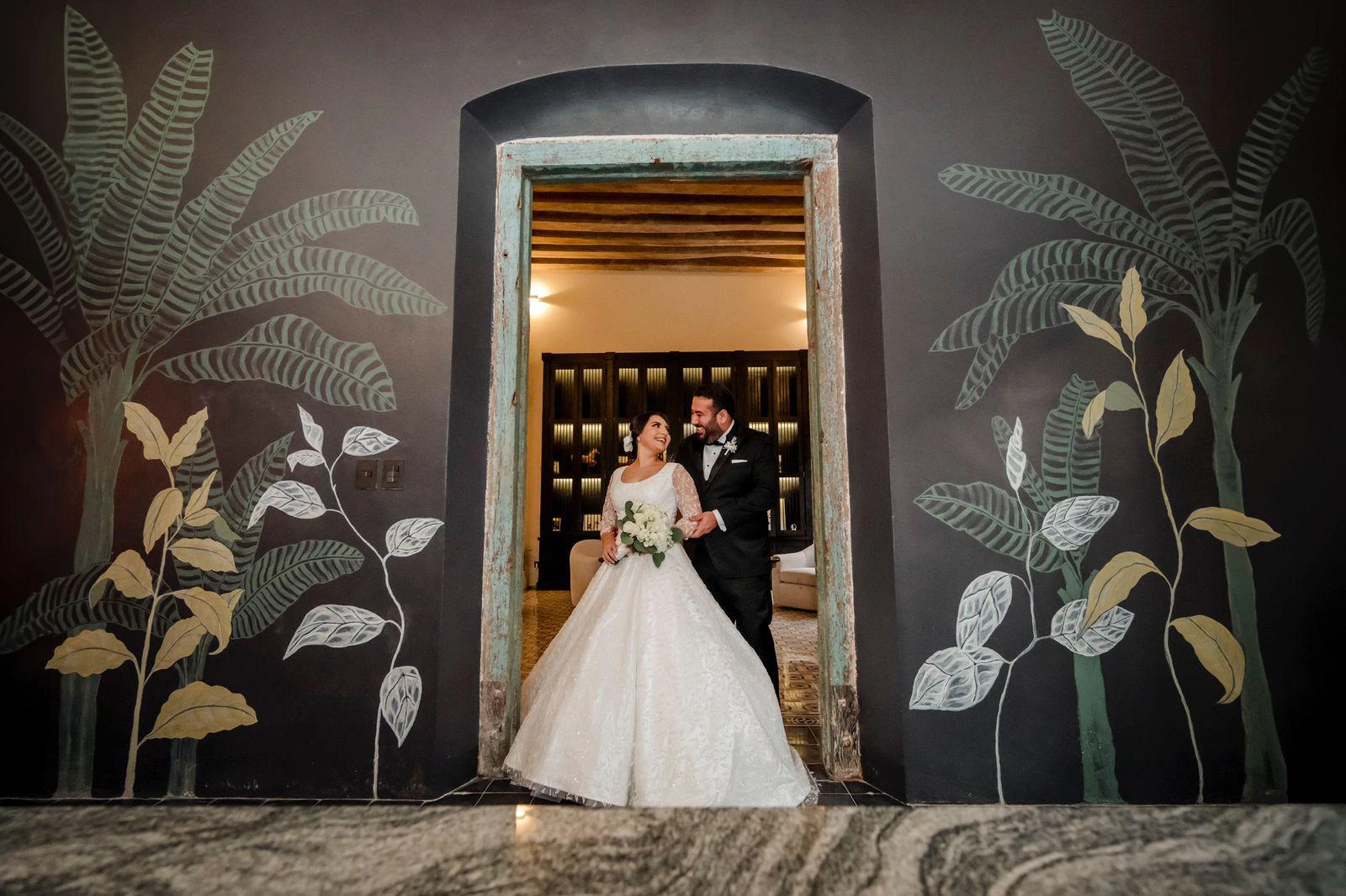 Wedding in the colonial courtyard of Casa Japa — Casonas MX, walled city of Campeche